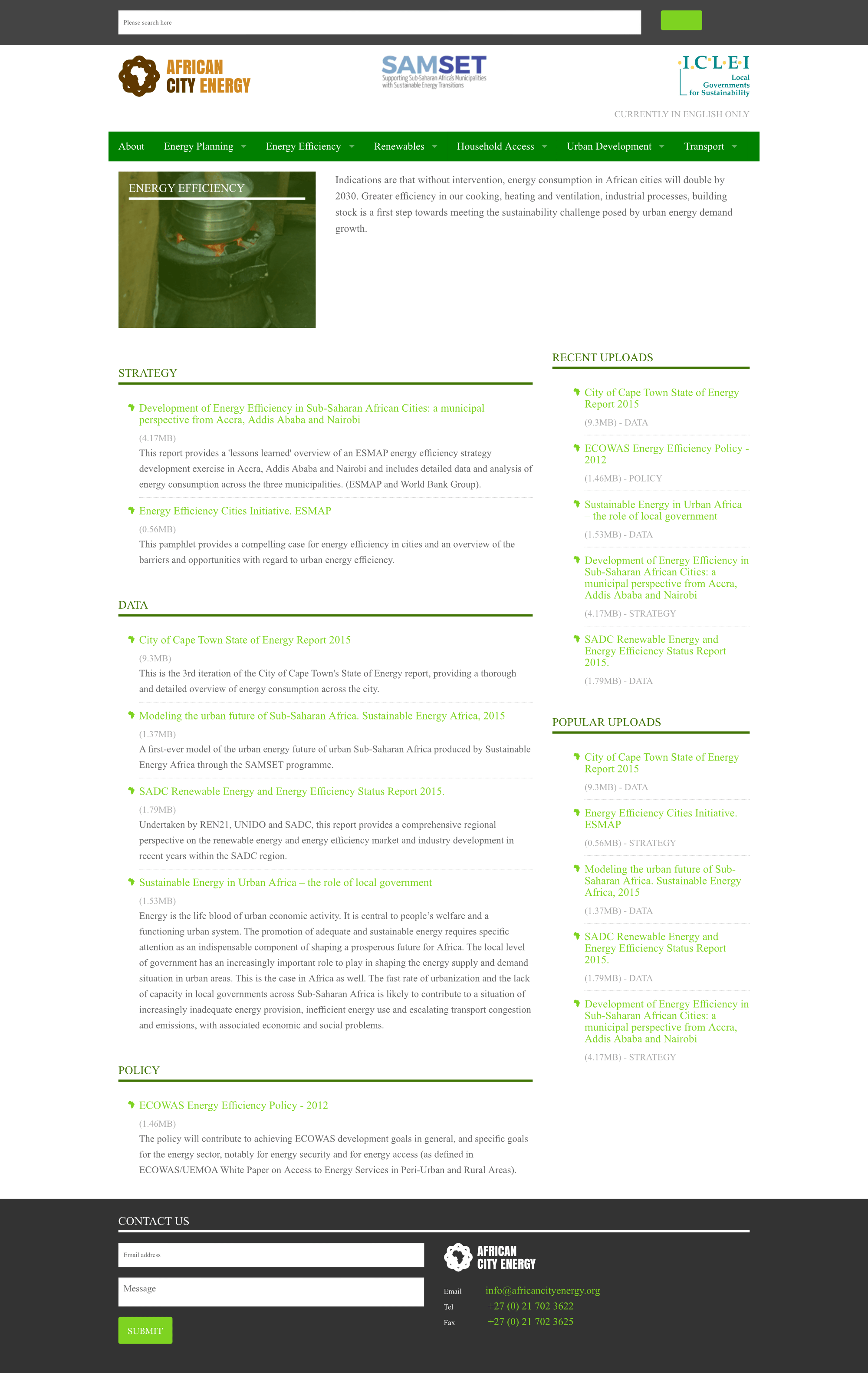 African City Energy Website Energy Efficiency